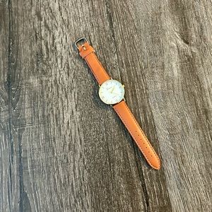 Men’s Watch White Gold Brown NEW